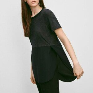 Aritzia | Wilfred with Silk Capucine Black Short Sleeve Tunic Size XS